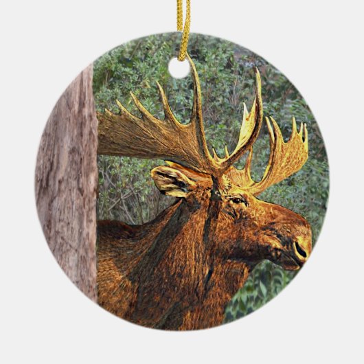 Maine Moose Keramisch Ornament (Voorkant)