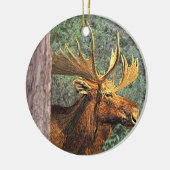 Maine Moose Keramisch Ornament (Links)