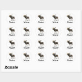 Maine Moose Ronde Sticker (Vel)