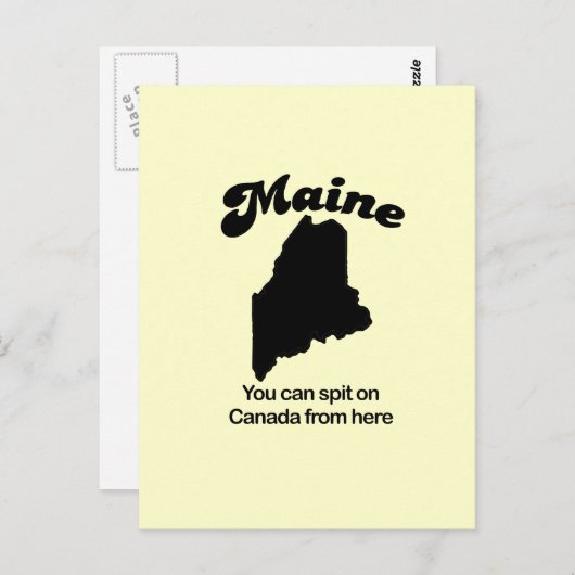 Maine Motto - Je kunt vanaf hier op Canada ronddra Briefkaart (Voorkant / Achterkant)