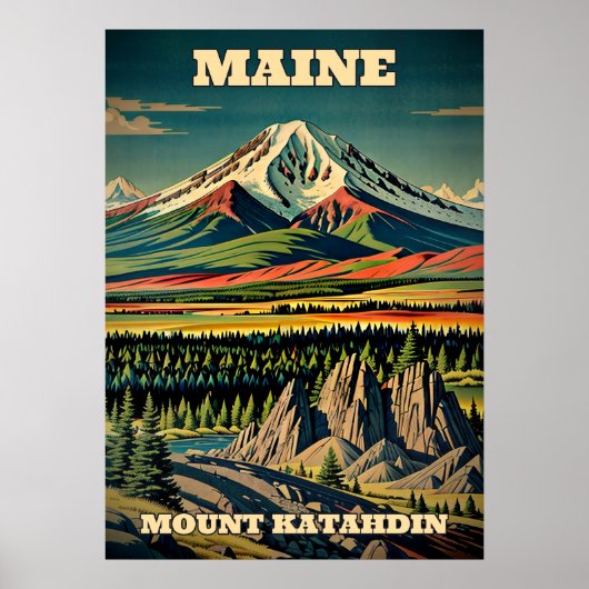 Maine Mount Katahdin V02 Poster (Voorkant)