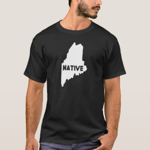 Maine Native Home State kaart van de VS naar Easte T-shirt