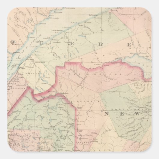 Maine, New Brunswick Vierkante Sticker (Voorkant)