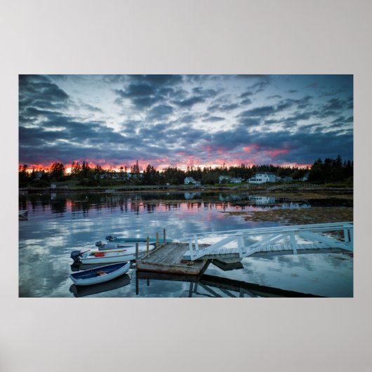 Maine, Newagen, haven bij zonsondergang 2 2 Poster (Voorkant)