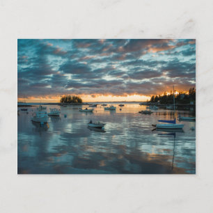 Maine, Newagen, zonsondergang haven 1 Briefkaart