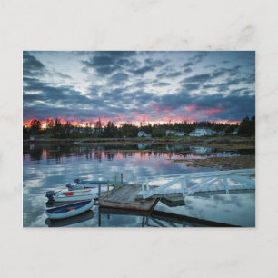 Maine, Newagen, zonsondergang haven 2 2 Briefkaart