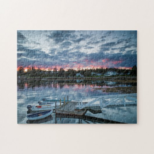 Maine, Newagen, zonsondergang haven 2 2 Legpuzzel (Horizontaal)