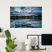 Maine, Newagen, zonsondergang haven 2 2 Poster (Thuiskantoor)
