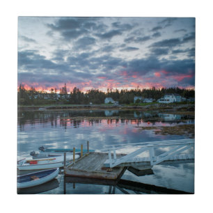 Maine, Newagen, zonsondergang haven 2 2 Tegeltje