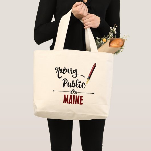 Maine Noteren Openbare Inkt Pen Grote Tote Bag (Voorkant (product))