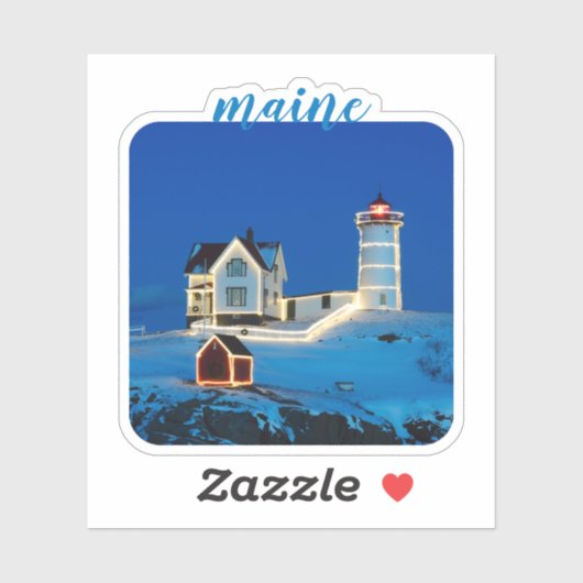 Maine Nubble Lighthouse Sticker (Vel)