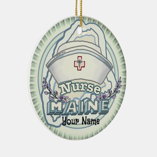 Maine Nurse Keramisch Ornament (Rechts)