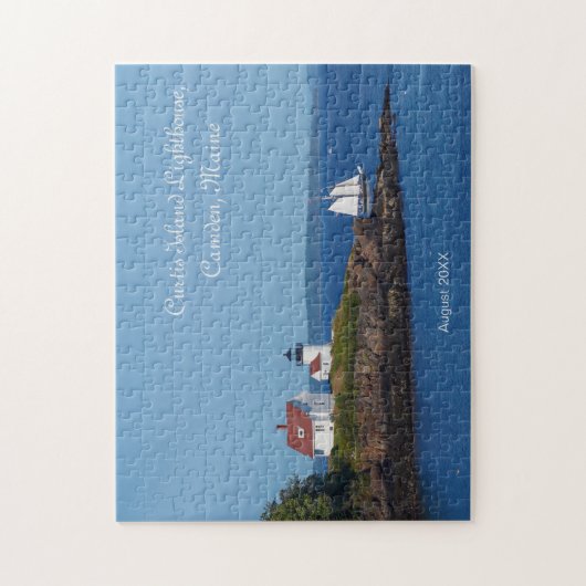 Maine Ocean Sailing Curtis Island Lighthouse Legpuzzel (Verticaal)