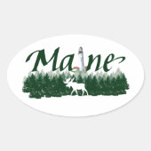 Maine Ovale Sticker (Voorkant)