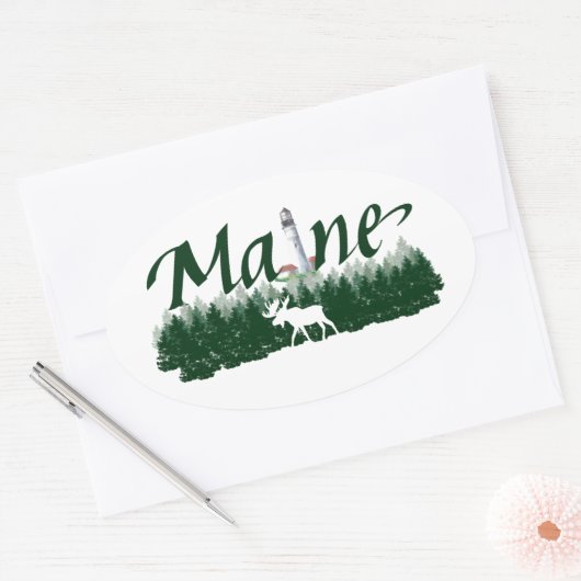 Maine Ovale Sticker (Envelop)