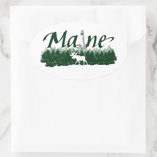 Maine Ovale Sticker (Tas)