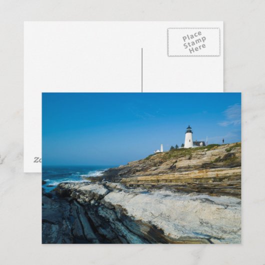 Maine, Pemaquid Point, Pemaquid Point Lighthouse Briefkaart (Voorkant / Achterkant)