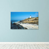 Maine, Pemaquid Point, Pemaquid Point Lighthouse Canvas Afdruk (Insitu (Houten vloer))