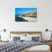Maine, Pemaquid Point, Pemaquid Point Lighthouse Canvas Afdruk (Insitu (Slaapkamer))