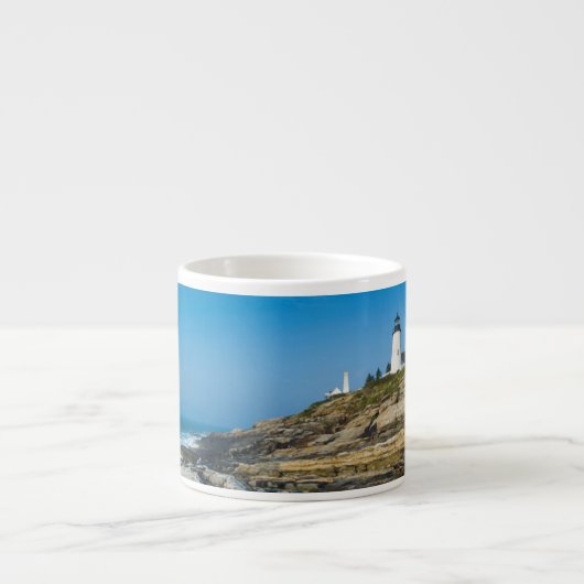Maine, Pemaquid Point, Pemaquid Point Lighthouse Espresso Kop (Voorkant)