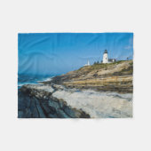 Maine, Pemaquid Point, Pemaquid Point Lighthouse Fleece Deken (Voorkant (Horizontaal))