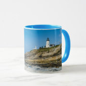Maine, Pemaquid Point, Pemaquid Point Lighthouse Mok (Voorkant rechts)