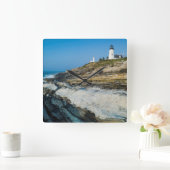 Maine, Pemaquid Point, Pemaquid Point Lighthouse Vierkante Klok (Huis)