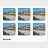 Maine, Pemaquid Point, Pemaquid Point Lighthouse Vierkante Sticker (Vel)