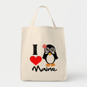 Maine Penguin - Ik hou van Maine Tote Bag