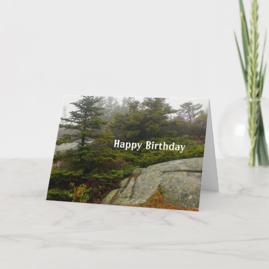 Maine Pine Boulders Acadia Foto Birthday Kaart (Voorkant)