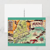 Maine - Pine Tree State Ansichtkaart Briefkaart (Voorkant / Achterkant)