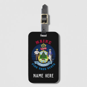 MAINE PINE TREE STATE FLAG BAGAGELABEL