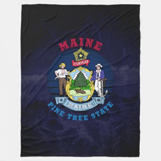 MAINE PINE TREE STATE FLAG FLEECE DEKEN (Voorkant)