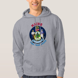 MAINE PINE TREE STATE FLAG HOODIE