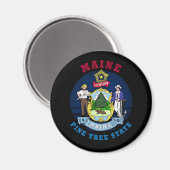 MAINE PINE TREE STATE FLAG MAGNEET (Voorkant / Achterkant)
