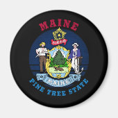 MAINE PINE TREE STATE FLAG MAGNEET (Voorkant)