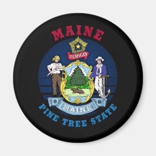 MAINE PINE TREE STATE FLAG MAGNEET