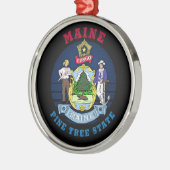 MAINE PINE TREE STATE FLAG METALEN ORNAMENT (Links)