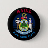 MAINE PINE TREE STATE FLAG RONDE BUTTON 5,7 CM (Voorkant)