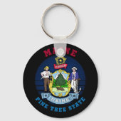 MAINE PINE TREE STATE FLAG SLEUTELHANGER (Voorkant)