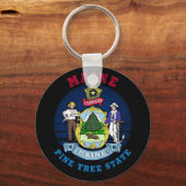 MAINE PINE TREE STATE FLAG SLEUTELHANGER (Voorkant)