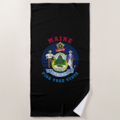 MAINE PINE TREE STATE FLAG STRANDLAKEN (Voorkant)