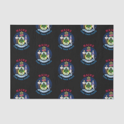 MAINE PINE TREE STATE FLAG TISSUEPAPIER (Voorkant)