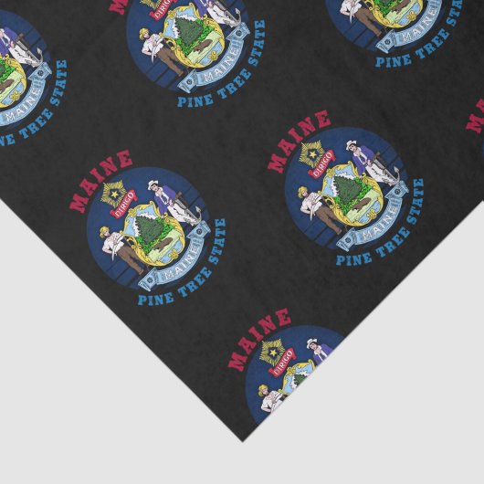 MAINE PINE TREE STATE FLAG TISSUEPAPIER (Detail)