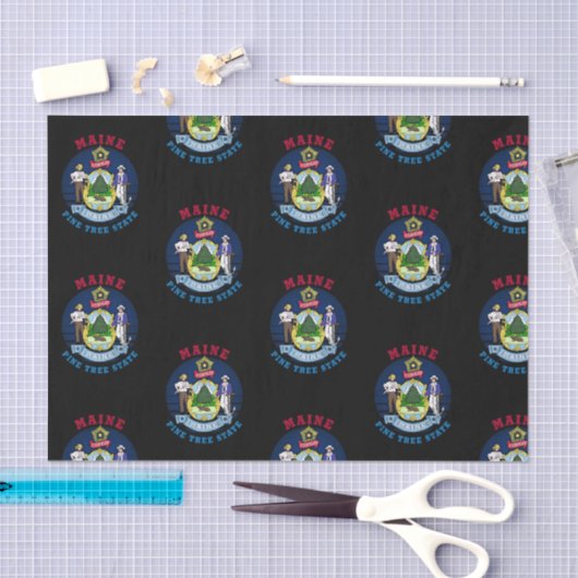 MAINE PINE TREE STATE FLAG TISSUEPAPIER (Craft)