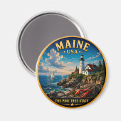 Maine Pine Tree State Kust trots 🌲 Magneet (Voorkant / Achterkant)