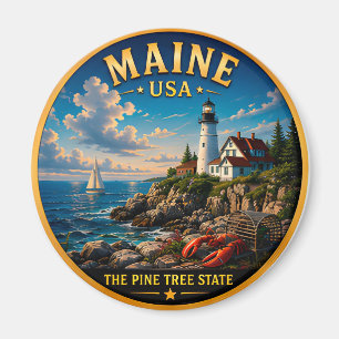 Maine Pine Tree State Kust trots 🌲 Magneet