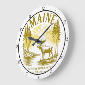 Maine Pine Tree State Moose Grote Klok (Hoek)
