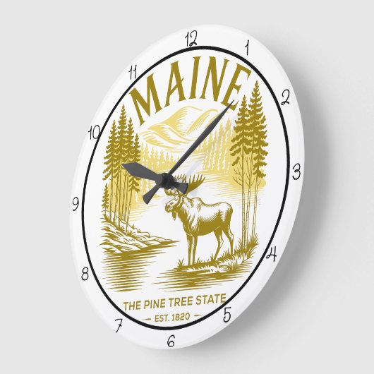 Maine Pine Tree State Moose Grote Klok (Hoek)