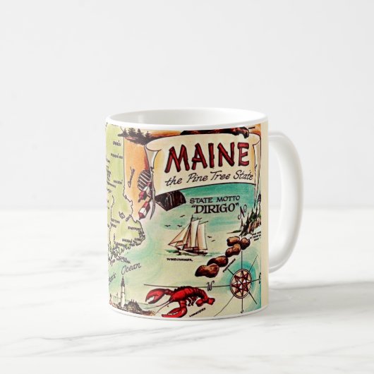 Maine - Pine Tree State Postcard Mok (Voorkant rechts)